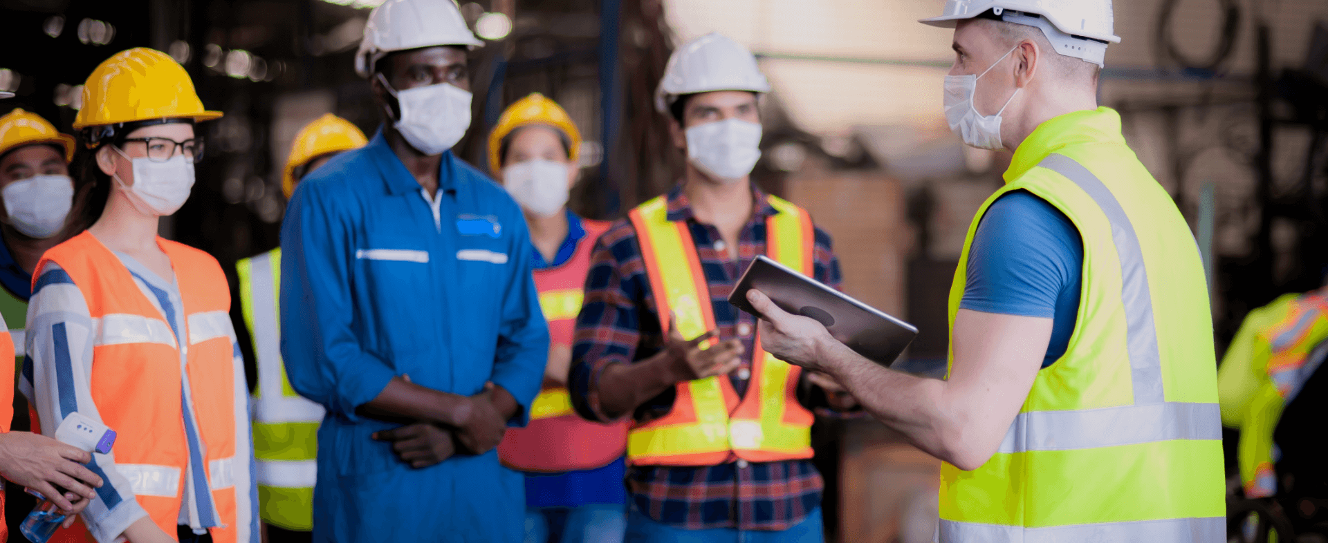 Employees getting instructions for work