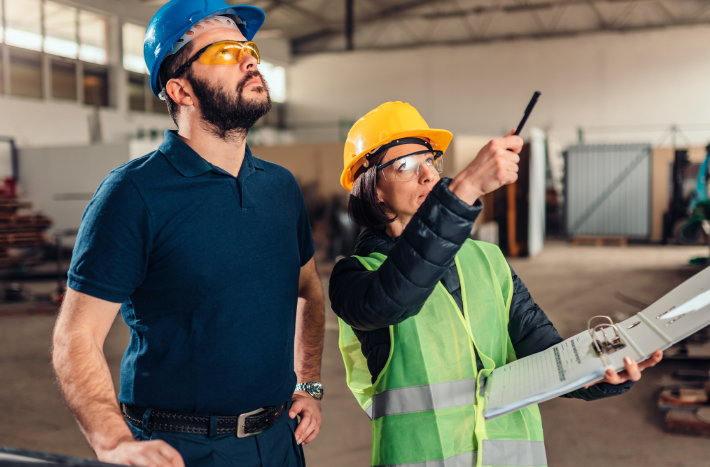 Employees inspecting a jobsite